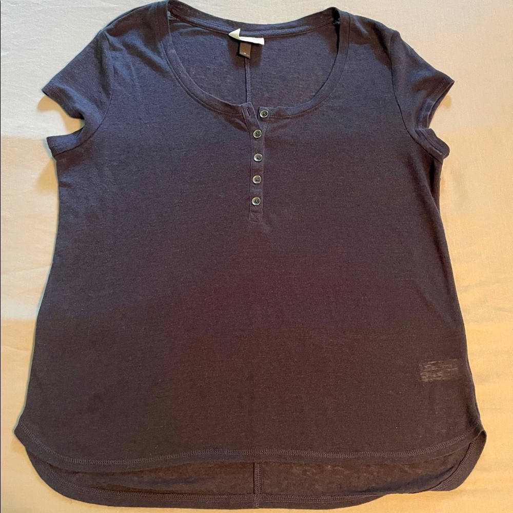 Universal Thread, Navy, Half Button Light T-Shirt - image 1